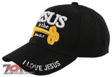 NEW! JESUS IS THE KEYS JOHN 15:7 I LOVE JESUS CHRISTIAN BALL CAP HAT BLACK
