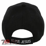 NEW! JESUS IS THE KEYS JOHN 15:7 I LOVE JESUS CHRISTIAN BALL CAP HAT BLACK