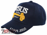 NEW! JESUS IS THE KEYS JOHN 15:7 I LOVE JESUS CHRISTIAN BALL CAP HAT NAVY