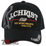 NEW! J.CHRIST YOU MUST BELIEVE JOHN 3:16 I LOVE JESUS CHRISTIAN BALL CAP HAT