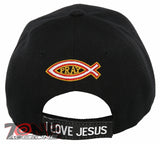 NEW! REAL MEN PRAY EVERYDAY I LOVE JESUS CHRISTIAN BALL CAP HAT BLACK