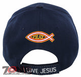 NEW! REAL MEN PRAY EVERYDAY I LOVE JESUS CHRISTIAN BALL CAP HAT NAVY