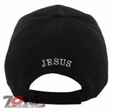 NEW! JESUS FISH I LOVE JESUS CHRISTIAN BALL CAP HAT BLACK