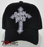 NEW! GOD IS MY HERO JESUS CHRISTIAN BALL CAP HAT BLACK