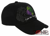 I AM THE TRUE VINE JOHN 15:1 JESUS CHRISTIAN BALL CAP HAT BLACK