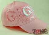 GOD IS GOOD ALL THE TIME I LOVE JESUS CHRISTIAN BALL CAP HAT PINK