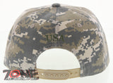 NEW! FLAT BILL USA LETTER SNAPBACK BALL CAP HAT ACU CAMO