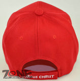 CHRIST JOHN 4:14 JESUS CHRISTIAN BALL CAP HAT RED