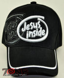 JESUS INSIDE JESUS CHRISTIAN BALL CAP HAT BLACK