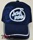 JESUS INSIDE JESUS CHRISTIAN BALL CAP HAT NAVY