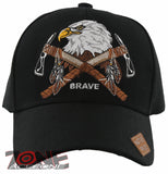 NEW! NATIVE PRIDE BRAVE AXE EAGLE BASEBALL CAP HAT BLACK