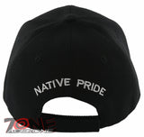 NEW! NATIVE PRIDE BRAVE AXE EAGLE BASEBALL CAP HAT BLACK