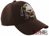 NEW! NATIVE PRIDE BRAVE AXE EAGLE BASEBALL CAP HAT BROWN