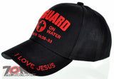 LIFEGUARD MATTHEW 14:25-99 I LOVE JESUS CHRISTIAN BALL CAP HAT BLACK