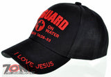 LIFEGUARD MATTHEW 14:25-99 I LOVE JESUS CHRISTIAN BALL CAP HAT BLACK