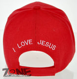 LIFEGUARD MATTHEW 14:25-99 I LOVE JESUS CHRISTIAN BALL CAP HAT RED