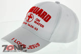 LIFEGUARD MATTHEW 14:25-99 I LOVE JESUS CHRISTIAN BALL CAP HAT WHITE