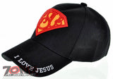 SUPER JESUS I LOVE JESUS CHRISTIAN BALL CAP HAT BLACK