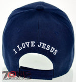 SUPER JESUS I LOVE JESUS CHRISTIAN BALL CAP HAT NAVY