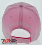 SUPER JESUS I LOVE JESUS CHRISTIAN BALL CAP HAT PINK