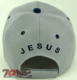 JOHN 3:16 GOD SO LOVED THE WORLD JESUS CHRISTIAN BALL CAP HAT GRAY