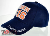 JOHN 3:16 I LOVE JESUS CHRISTIAN BALL CAP HAT NAVY