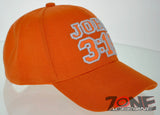 JOHN 3:16 I LOVE JESUS CHRISTIAN BALL CAP HAT ORANGE