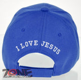 JOHN 3:16 I LOVE JESUS CHRISTIAN BALL CAP HAT ROYAL BLUE