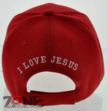 JOHN 3:16 I LOVE JESUS CHRISTIAN BALL CAP HAT RED