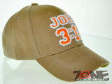 JOHN 3:16 I LOVE JESUS CHRISTIAN BALL CAP HAT TAN