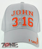 JOHN 3:16 I LOVE JESUS CHRISTIAN BALL CAP HAT WHITE