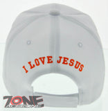 JOHN 3:16 I LOVE JESUS CHRISTIAN BALL CAP HAT WHITE
