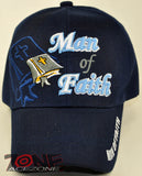 MAN OF FAITH JESUS CHRISTIAN BALL CAP HAT NAVY