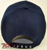MAN OF FAITH JESUS CHRISTIAN BALL CAP HAT NAVY