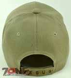 MAN OF FAITH JESUS CHRISTIAN BALL CAP HAT TAN
