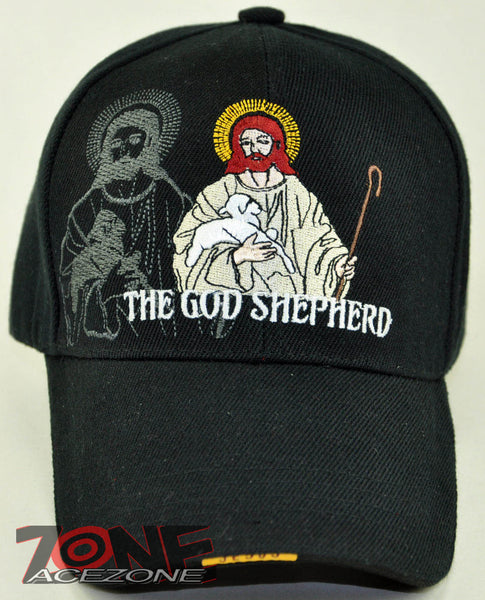 THE GOD SHEPHERD JESUS CHRISTIAN BALL CAP HAT BLACK