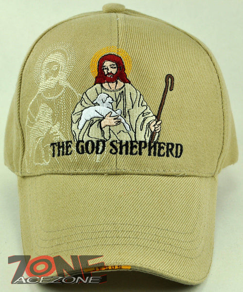 THE GOD SHEPHERD JESUS CHRISTIAN BALL CAP HAT TAN