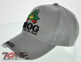 NEW F.R.O.G. FULLY RELY ON GOD PRAYING FROG JESUS CHRISTIAN BALL CAP HAT GRAY