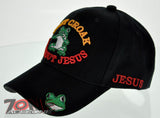 DON'T CROAK WITHOUT JESUS FROG CHRISTIAN BALL CAP HAT BLACK