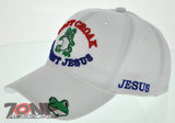 DON'T CROAK WITHOUT JESUS FROG CHRISTIAN BALL CAP HAT WHITE