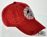 ON FIRE FOR JESUS I LOVE JESUS FIREFIGHTER EMBLEM CHRISTIAN BALL CAP HAT RED