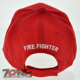 FIREFIGHTER EMBLEM JESUS FISH CHRISTIAN BALL CAP HAT RED
