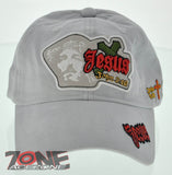 NEW 100% COTTON JESUS FACE JOHN 3:16 JESUS CHRISTIAN CAP HAT GRAY