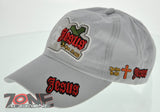 NEW 100% COTTON JESUS FACE JOHN 3:16 JESUS CHRISTIAN CAP HAT GRAY