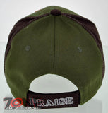 JESUS CHRIST PRAISE THE LORD CHRISTIAN BALL CAP HAT BROWN