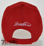 JESUS CHRIST I LOVE JESUS CHRISTIAN BALL CAP HAT RED