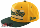 NEW! FLAT BILL GREEN BAY WI STATE USA SNAPBACK BALL CAP HAT YELLOW