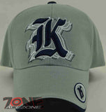 NEW! MONOGRAM LETTER K CAP HAT N1 GRAY