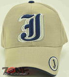 NEW! MONOGRAM LETTER J CAP HAT N1 TAN