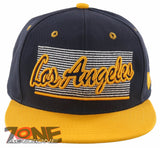 NEW! FLAT BILL LOS ANGELES CA STATE USA SNAPBACK BALL CAP HAT NAVY